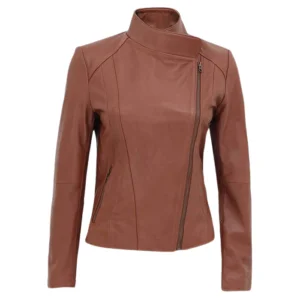 ANZIO TAN WOMEN LEATHER JACKET