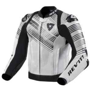 Apex Custom Motorbike Leather Racing Jacket White Black