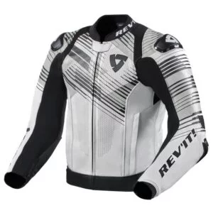 Apex Custom Motorbike Leather Racing Jacket White Black