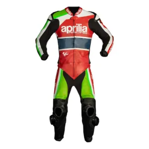 Aprilia Racing Moto GP Leather Suit Red Black Green White