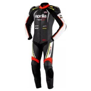 Aprilia Racing RSV4 Motorcycle Leather Suit Black Red White Green