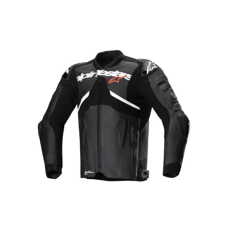 Atem V5 Motorbike Leather Racing Jacket Black White