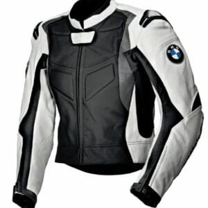 BMW Custom Motorbike Leather Racing Jacket White Black