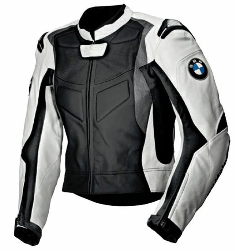 BMW Custom Motorbike Leather Racing Jacket White Black