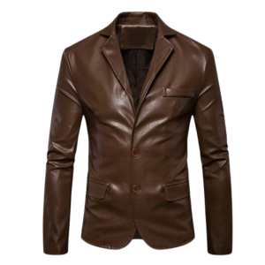 BUSINESSMEN CASUAL LEATHER COAT
