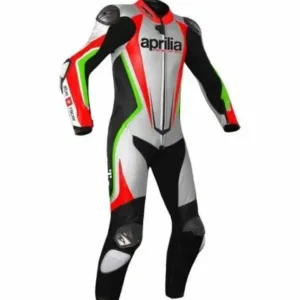 Custom Aprilia Motorcycle Leather Racing Suit White Black Red Green