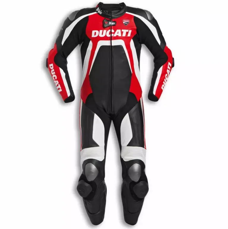 Ducati Custom Motorcycle Leather Racing Suit Black Red White