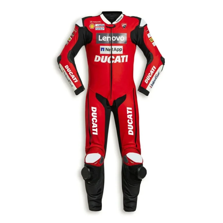 Ducati Motorcycle Leather Racing Suit Red Black Back