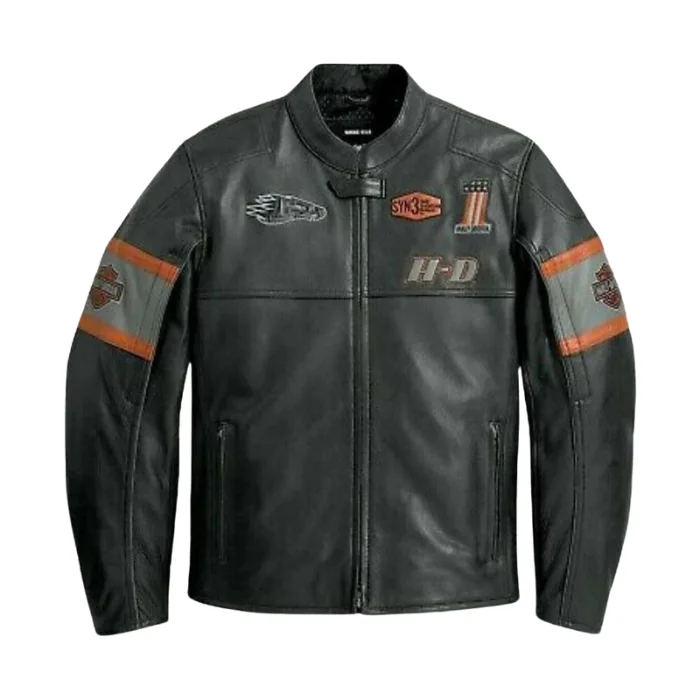 EAGLE BIKER DISTRESSED HARLEY DAVIDSON MOTORCYCLE FASHION LEATHER JACKET