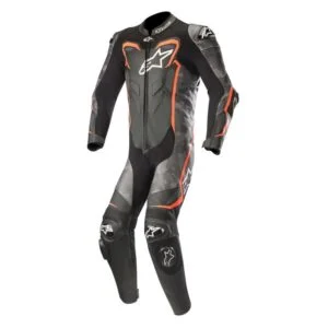 GP Plus v2 Camo Leather Motorcycle Racing Suit Black Red
