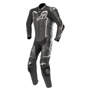 GP Plus v2 Camo Leather Motorcycle Racing Suit Black White