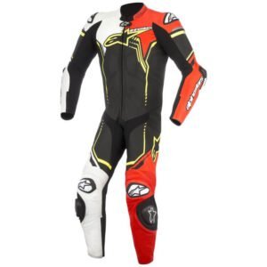 GP Plus v2 Motorbike Race Suit Black White Red Yellow