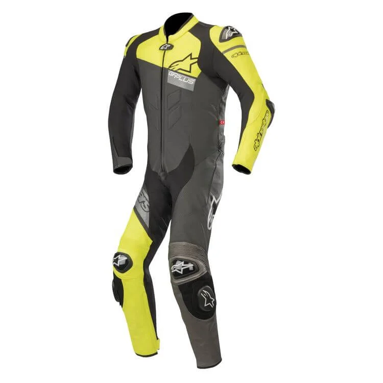 GP Plus v2 Venom Motorbike Race Suit Black Yellow Grey