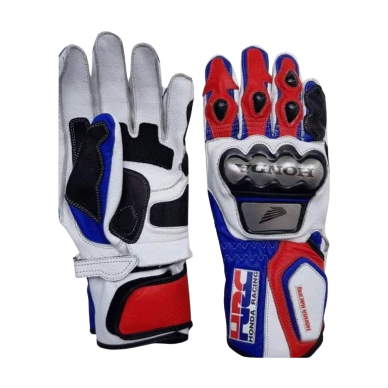 HONDA HRC MOTORCYCLE LEATHER GLOVES
