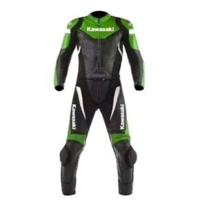 Kawasaki Motorcycle Leather Racing Suit Black Green