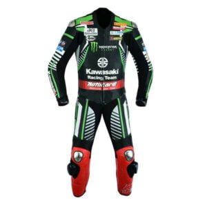 Kawasaki Ninja Monster Motorcycle Leather Racing Suit Black Green Red