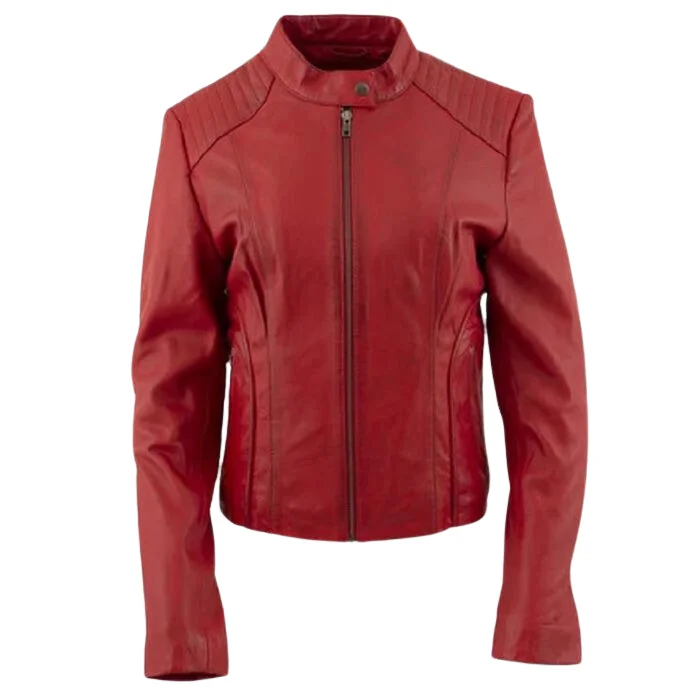 LADIES RED LEATHER JACKET