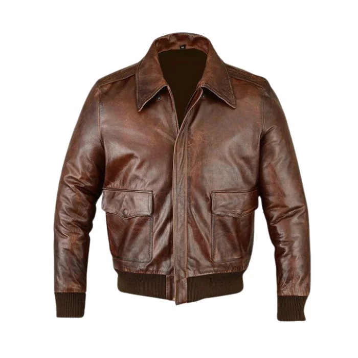 MEN BOMBER LEATHER JACKET