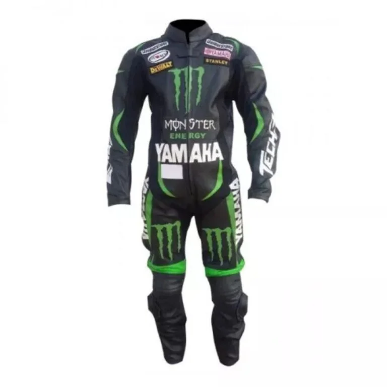 Yamaha Monster Energy Motorbike Leather Racing Suit Black Green