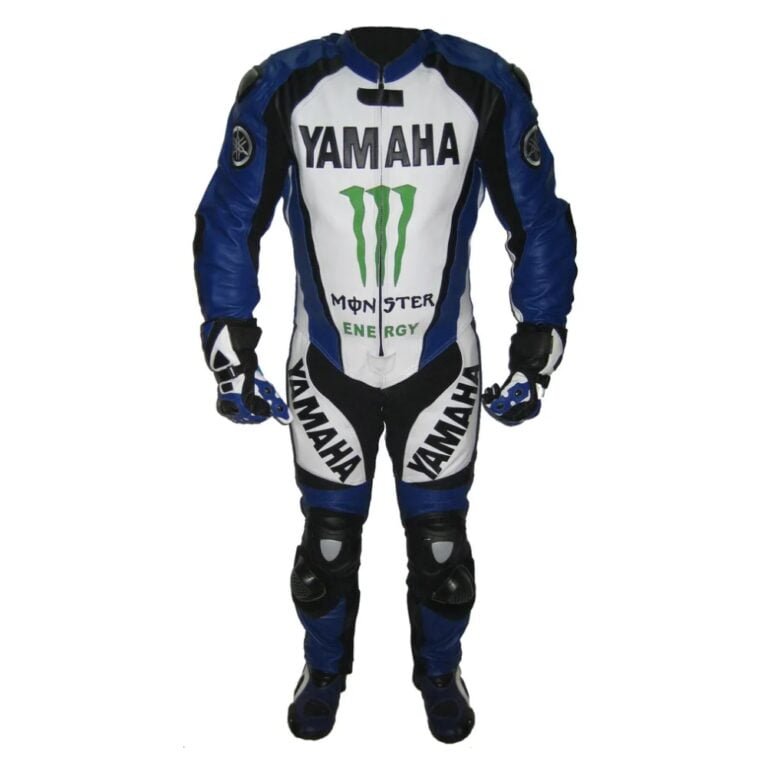 Yamaha Monster Energy Motorcycle Leather Racing Suit Blue White