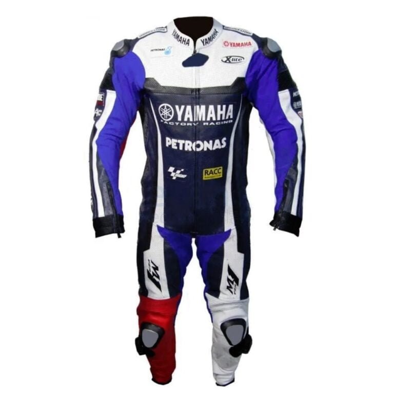 Yamaha Petronas Moto GP Motorbike Leather Racing Suit Blue White Red