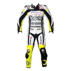 Yamaha Petronas VR 46 Moto Gp Leather Racing Suit White Black Yellow