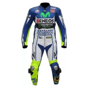 Yamaha VR 46 Custom Moto GP M1 Leather Racing Suit Blue Yellow White